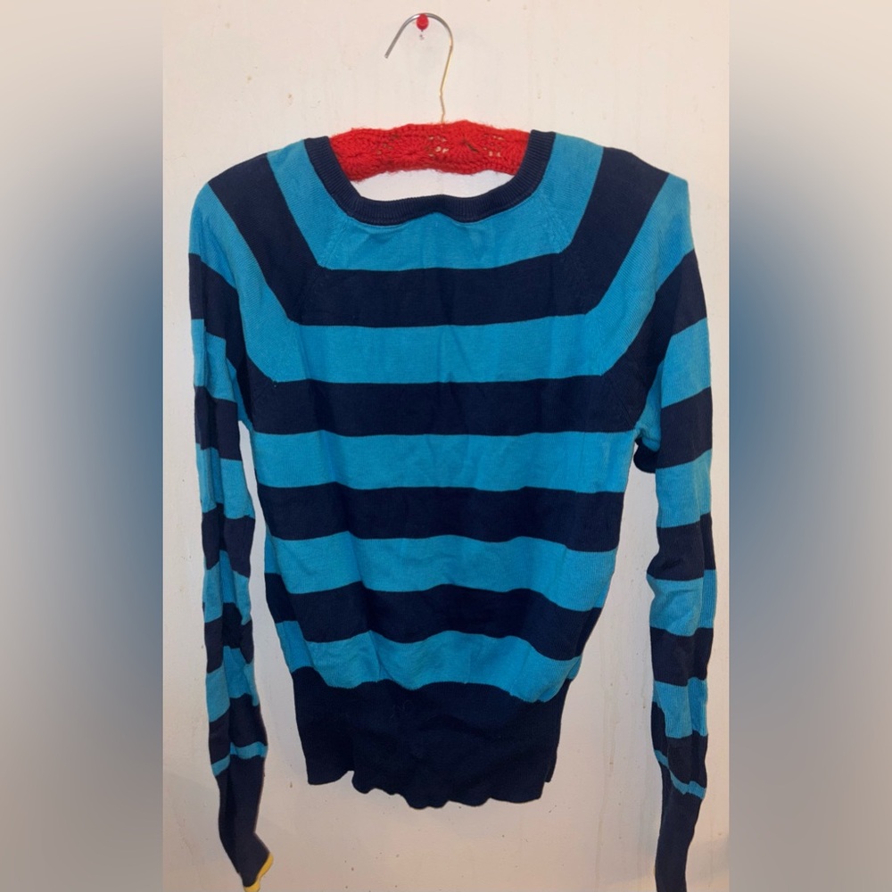 90s large blue striped American Eagle sweater
